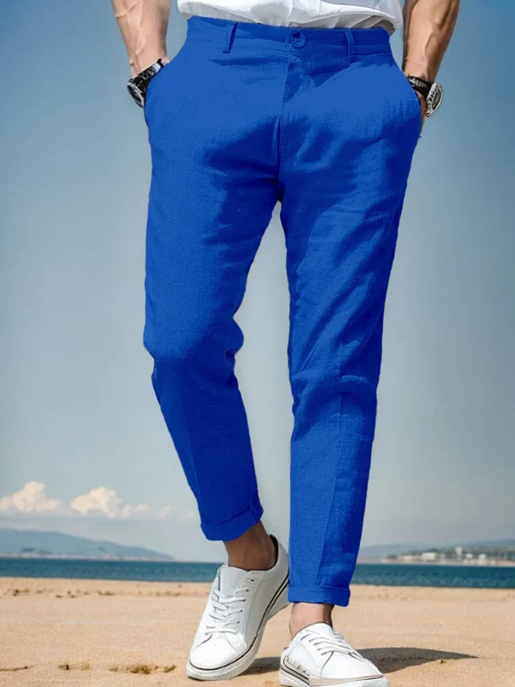 Everyday Ease Cotton Linen Tapered Pants sold by Coofandy product image thumbnail 3
