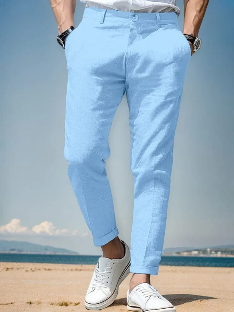 Everyday Ease Cotton Linen Tapered Pants sold by Coofandy product image thumbnail 4