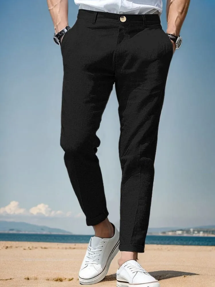 Everyday Ease Cotton Linen Tapered Pants sold by Coofandy product image thumbnail 2