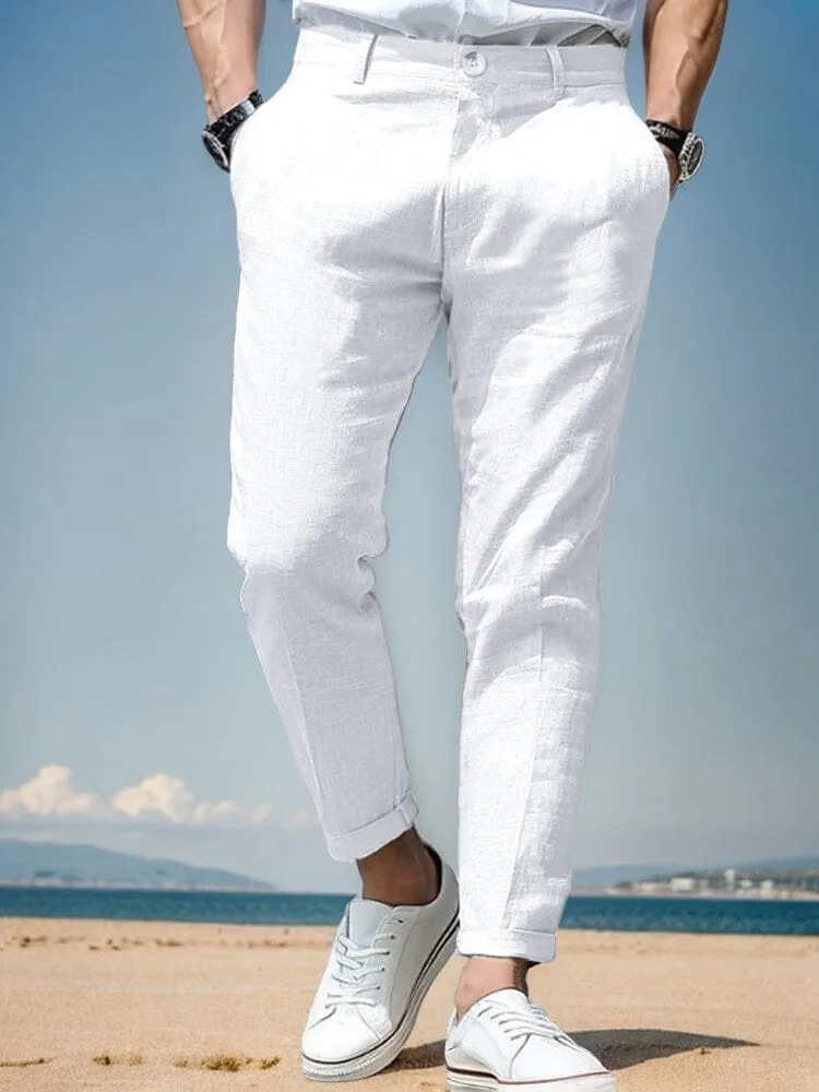 Everyday Ease Cotton Linen Tapered Pants sold by Coofandy