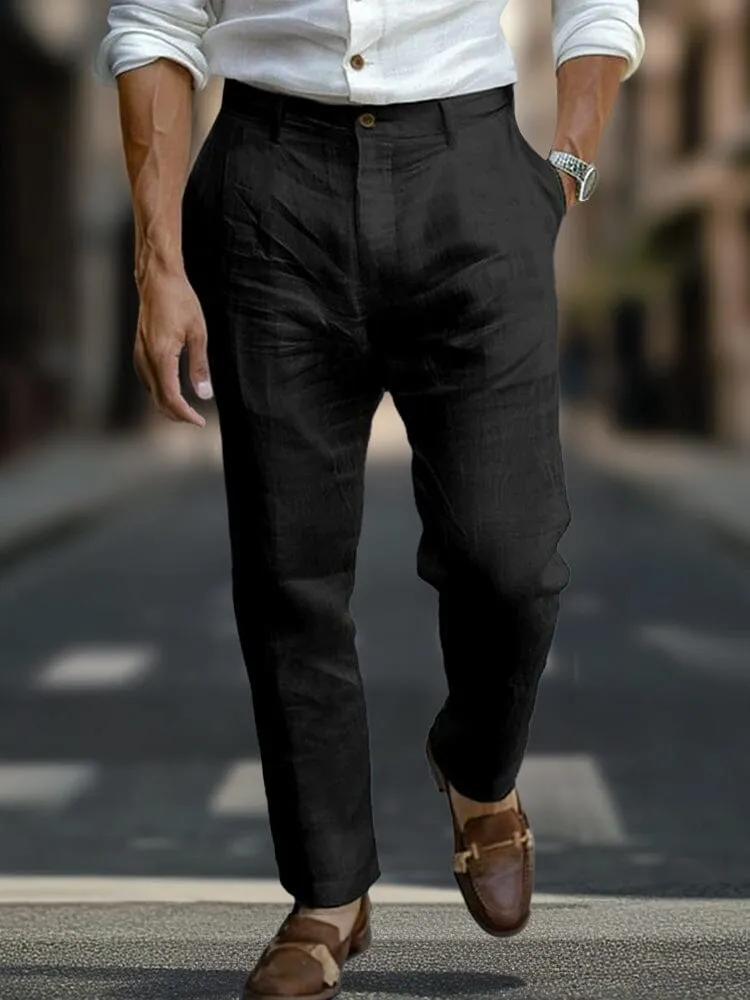 Essential Regular Fit Cotton Linen Pants sold by Coofandy product image thumbnail 2