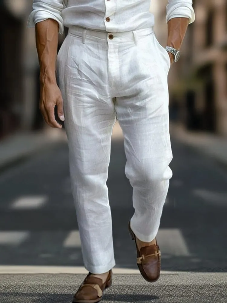 Essential Regular Fit Cotton Linen Pants sold by Coofandy