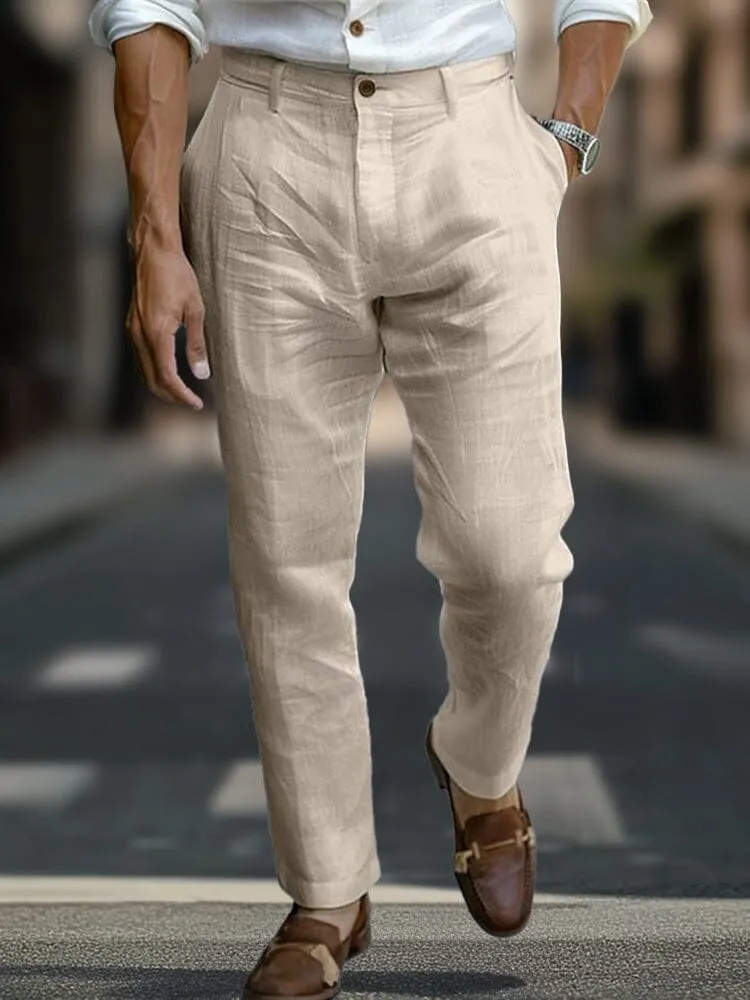 Essential Regular Fit Cotton Linen Pants sold by Coofandy product image thumbnail 5