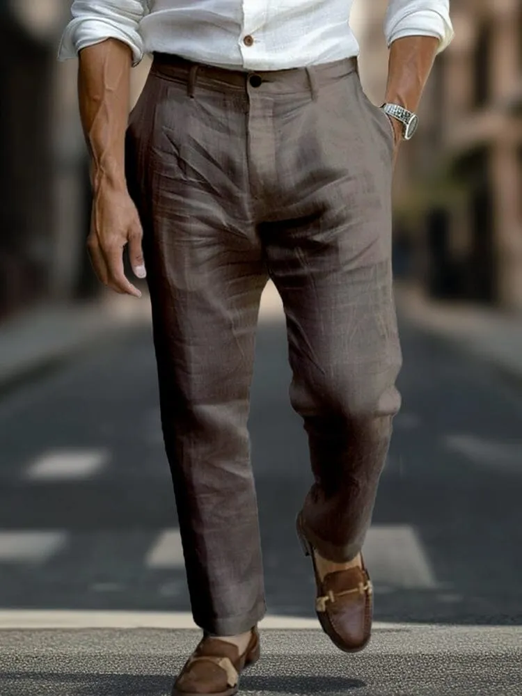 Essential Regular Fit Cotton Linen Pants sold by Coofandy product image thumbnail 4