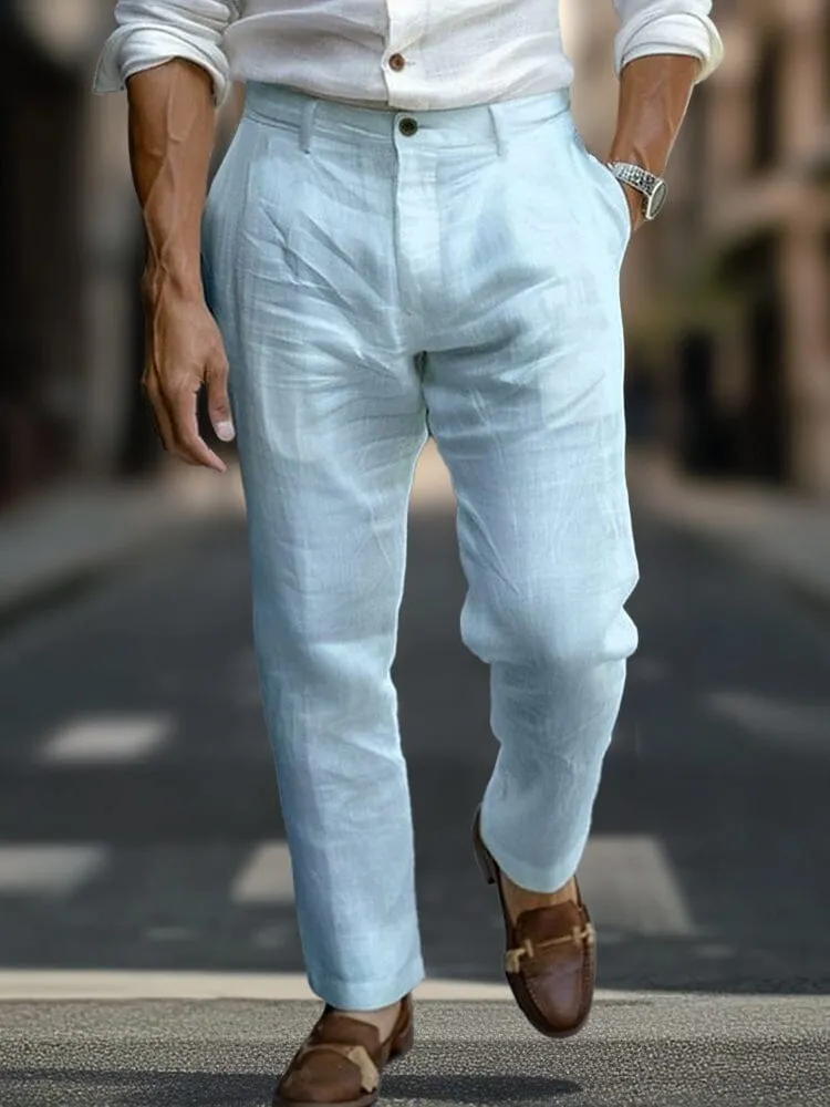 Essential Regular Fit Cotton Linen Pants sold by Coofandy product image thumbnail 3