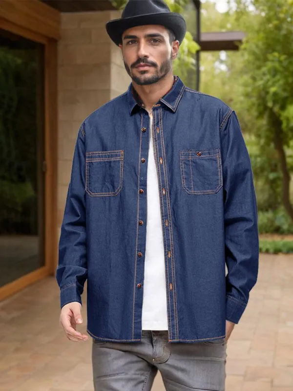 Versatile 100% Cotton Denim Shirt sold by Coofandy
