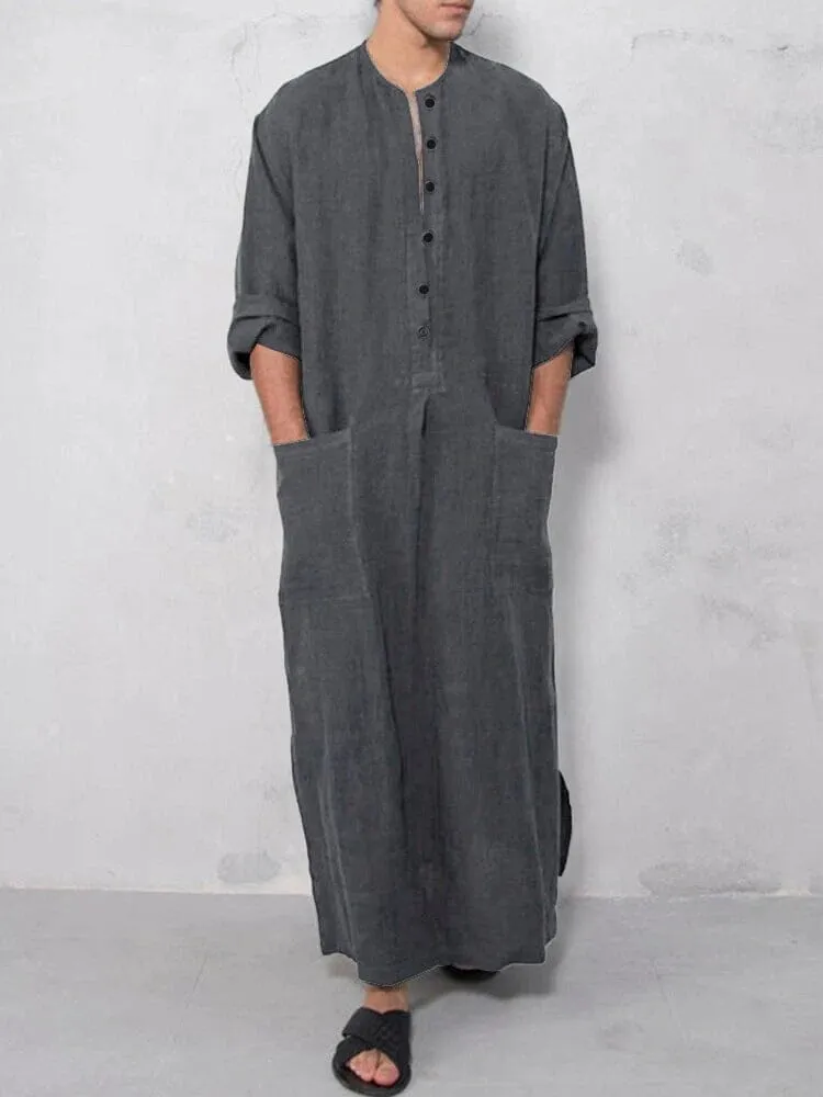 Long Cotton Linen Style Slit Shirt (Live Only) sold by Coofandy product image thumbnail 2