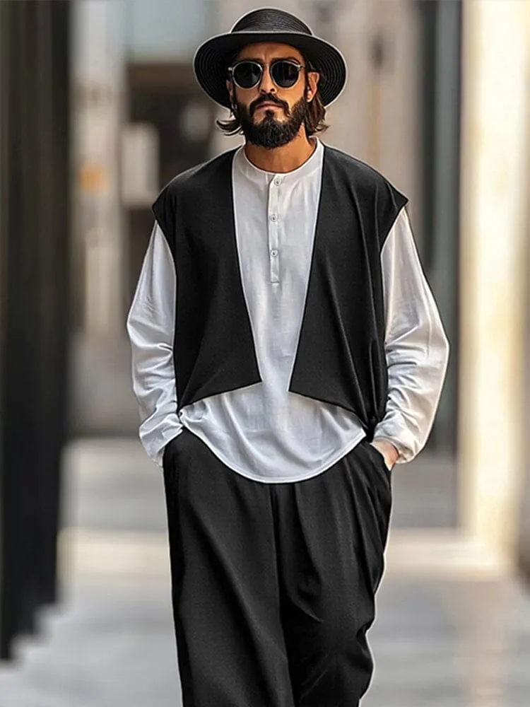 Fake Two-Piece Vest Top Pants Set sold by Coofandy product image thumbnail 3