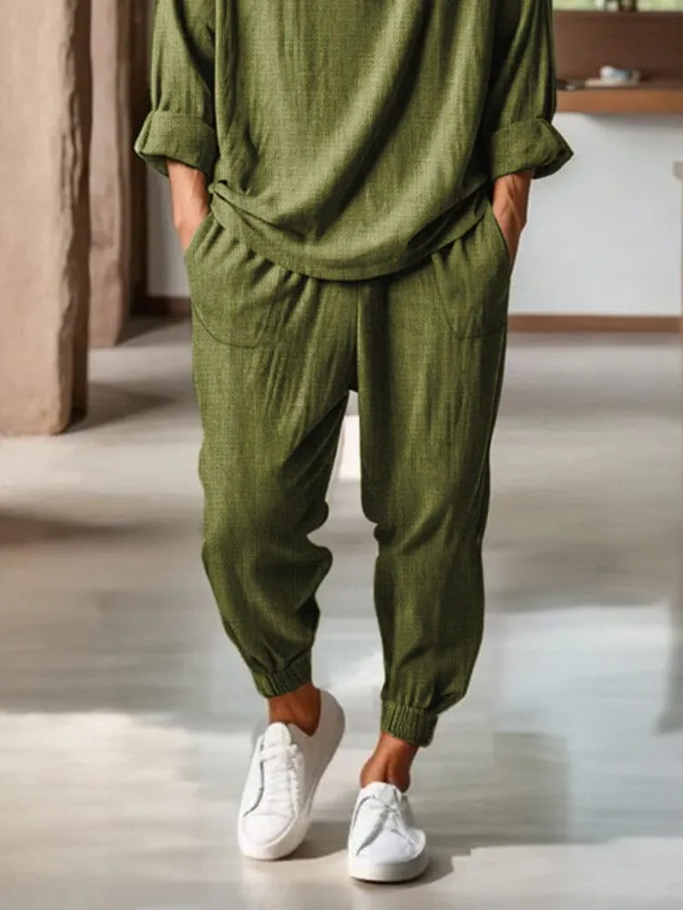 Leisure 100% Cotton Hoodie Pants Set sold by Coofandy product image thumbnail 4