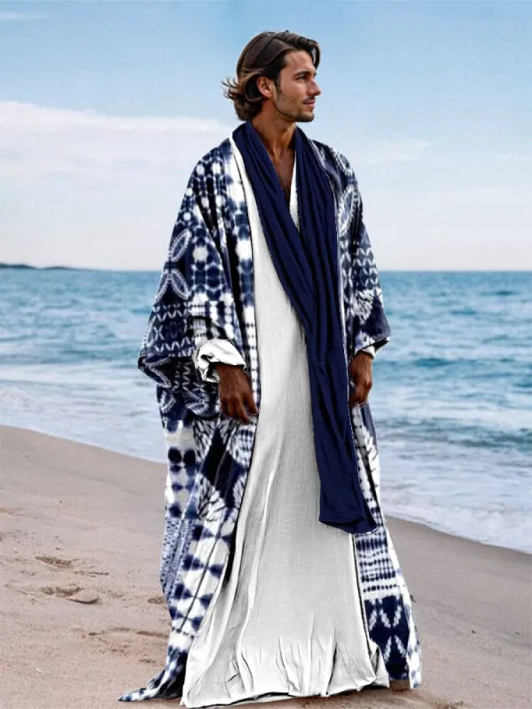 Ethnic Style Printed Outerwear Robe Set sold by Coofandy