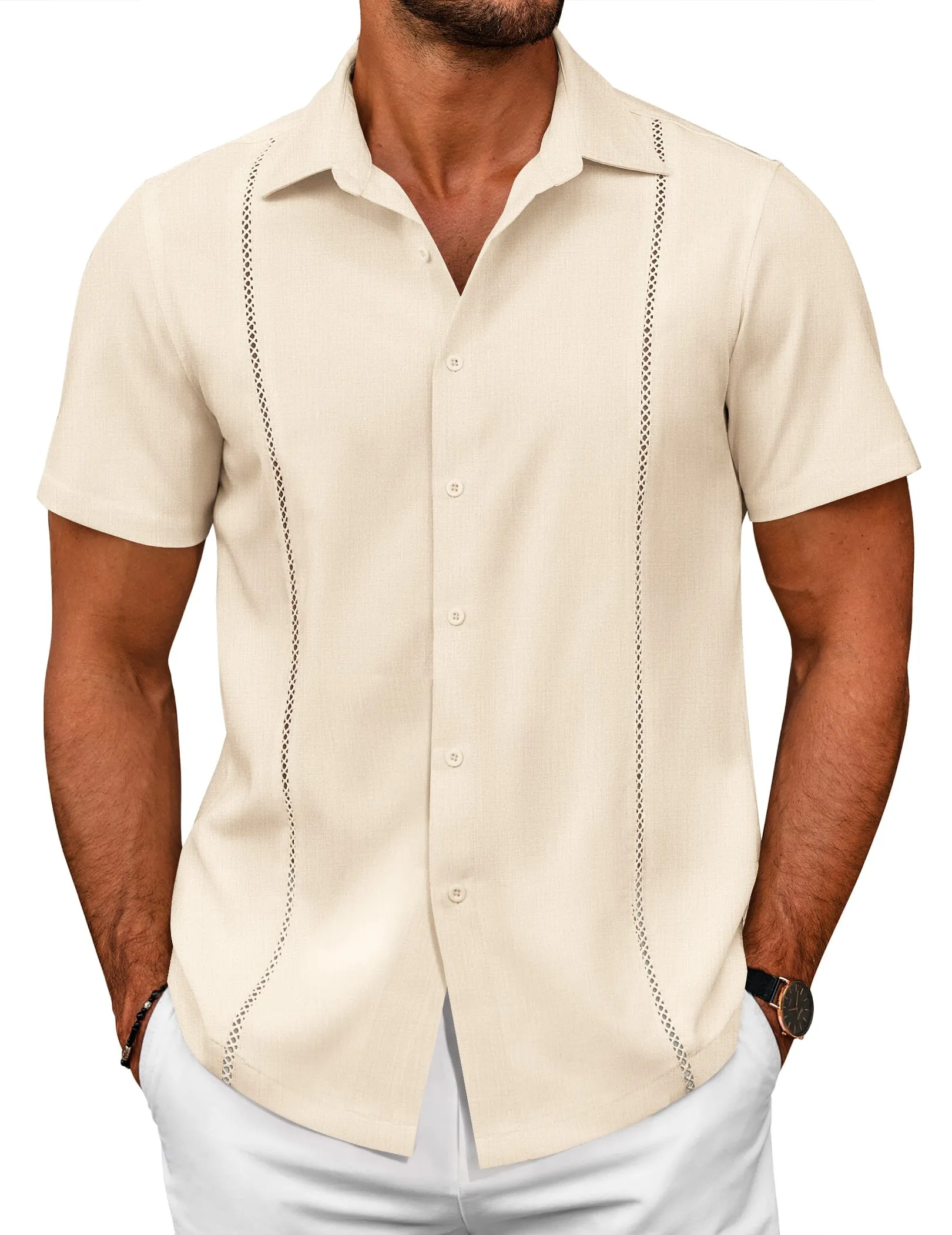 Summer Cuban Guayabera Shirt (US Only) sold by Coofandy