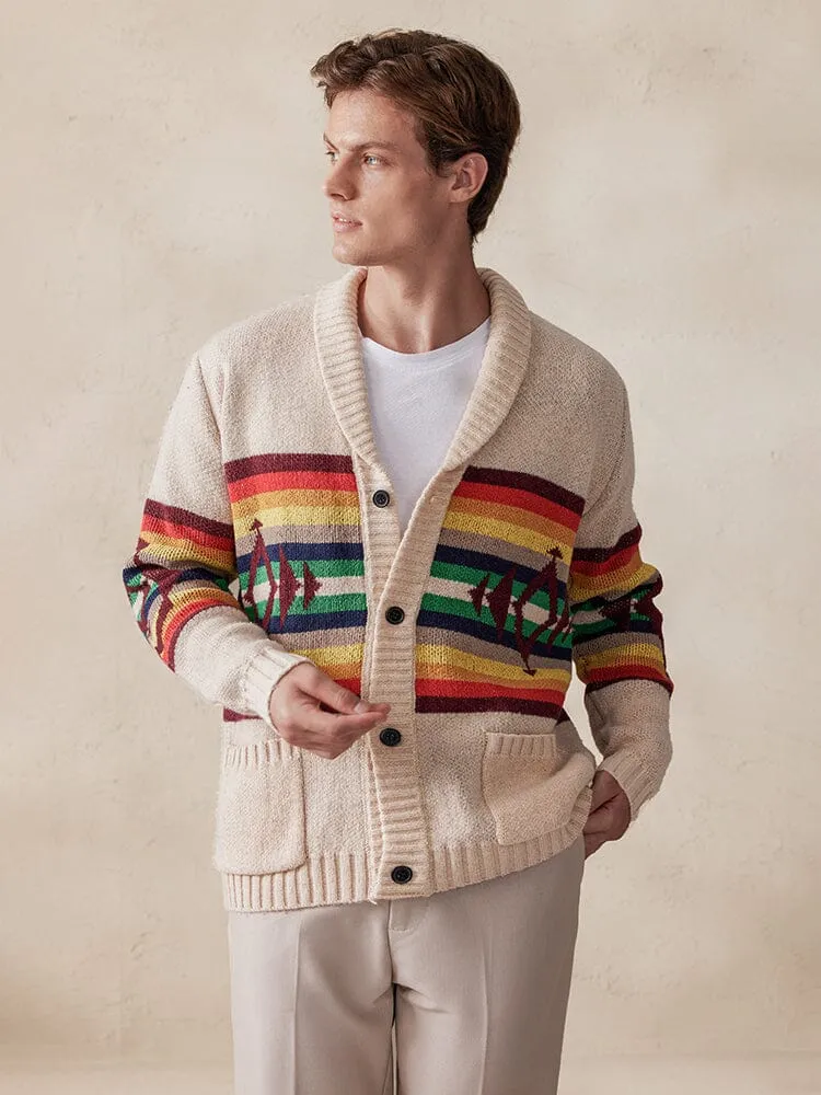 Stylish Colorful Graphic Cardigan sold by Coofandy product image thumbnail 3