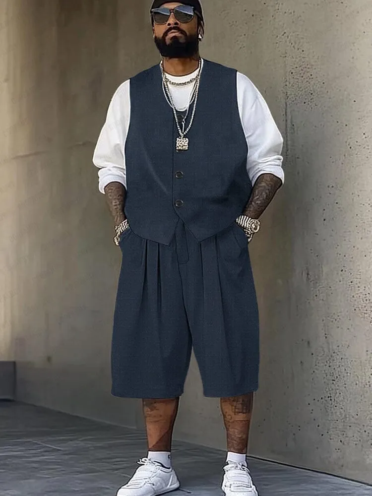 Casual Street Style Vest and Shorts Set sold by Coofandy product image thumbnail 2