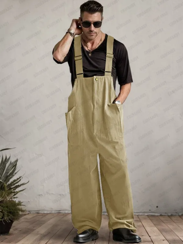 Essential Adjustable Strap Cotton Jumpsuit sold by Coofandy