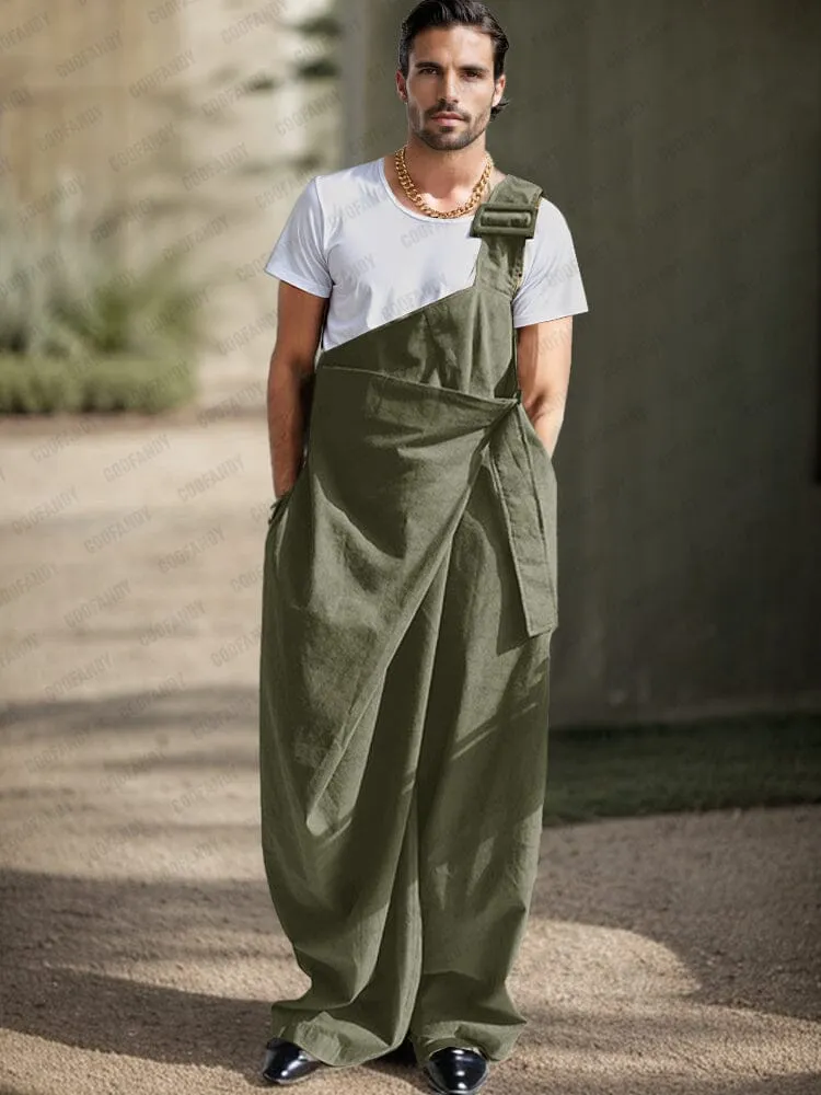 Stylish Single Strappy Cotton Jumpsuit sold by Coofandy