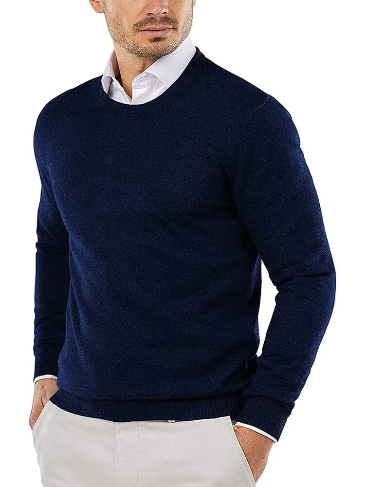 Crew Neck Slim Fit Pullover Knitted Sweater (Live Only) sold by Coofandy