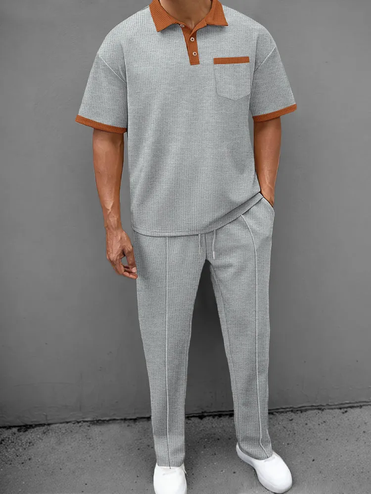 Casual Waffle Polo Shirt Set sold by Coofandy product image thumbnail 5