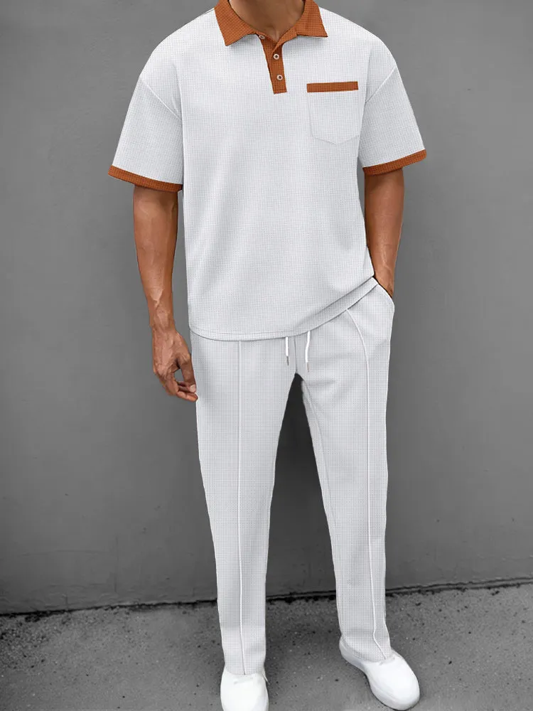 Casual Waffle Polo Shirt Set sold by Coofandy product image thumbnail 2