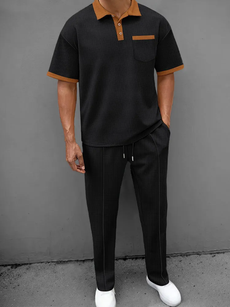 Casual Waffle Polo Shirt Set sold by Coofandy product image thumbnail 3