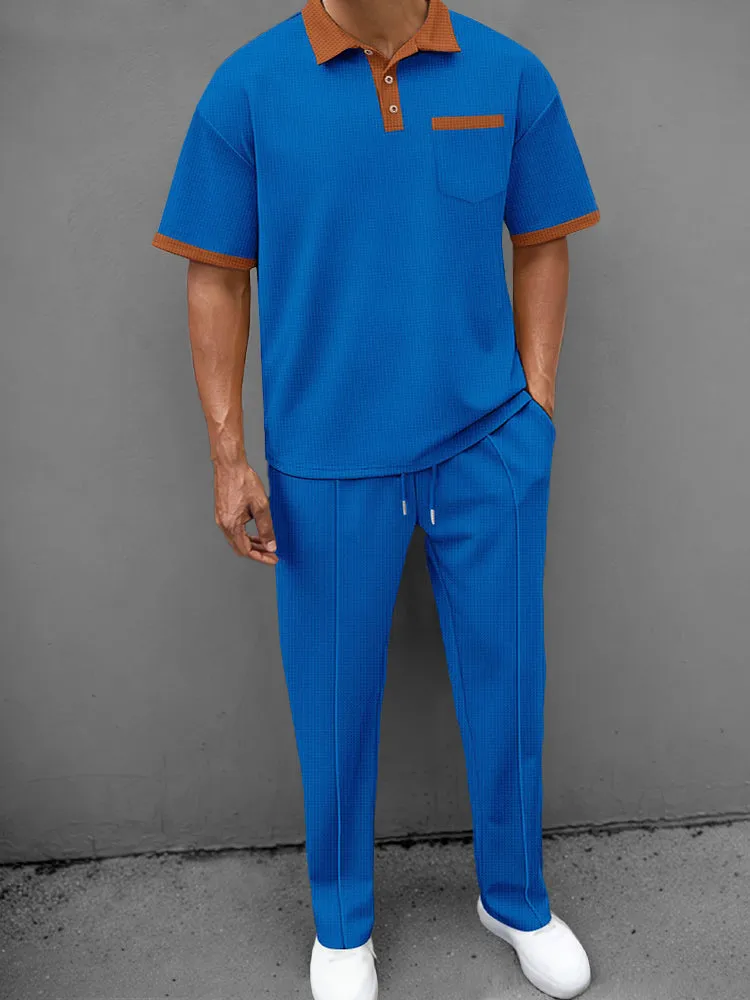 Casual Waffle Polo Shirt Set sold by Coofandy product image thumbnail 4