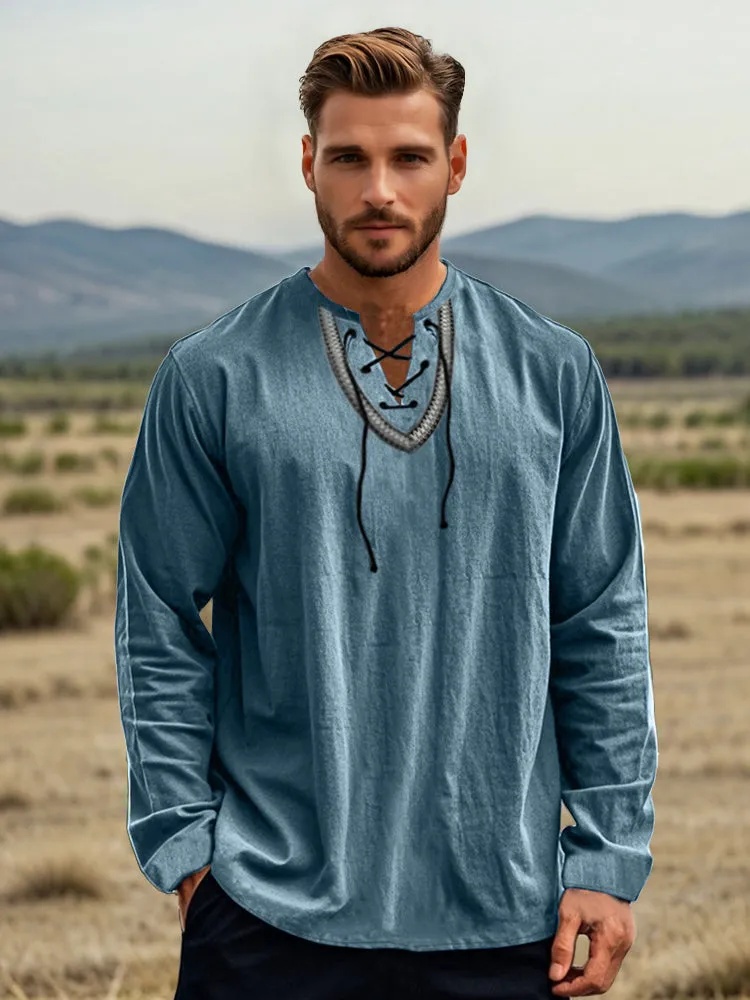 Vintage-Inspired Cotton Linen Shirt sold by Coofandy