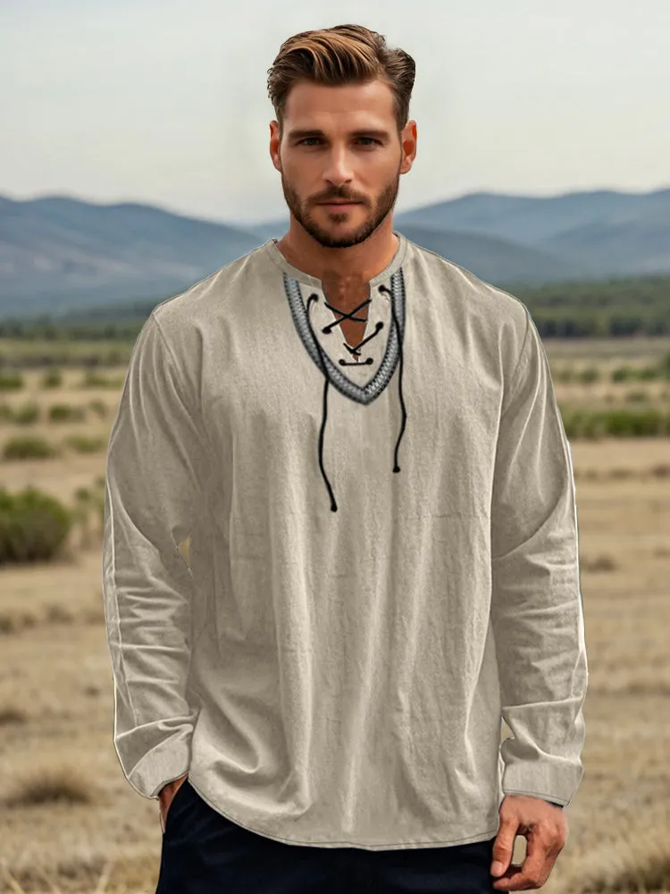 Vintage-Inspired Cotton Linen Shirt sold by Coofandy product image thumbnail 4