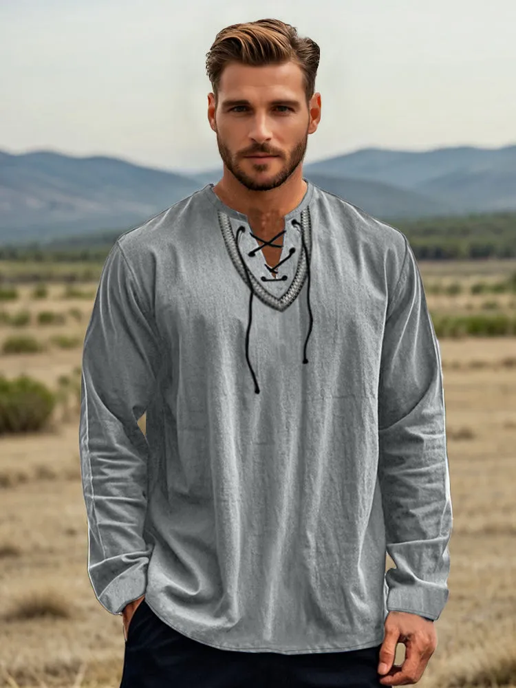 Vintage-Inspired Cotton Linen Shirt sold by Coofandy product image thumbnail 5