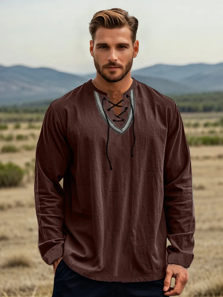 Vintage-Inspired Cotton Linen Shirt sold by Coofandy product image thumbnail 3