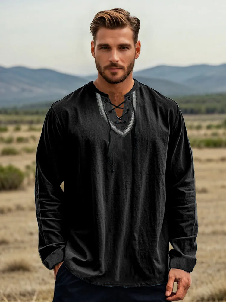 Vintage-Inspired Cotton Linen Shirt sold by Coofandy product image thumbnail 2