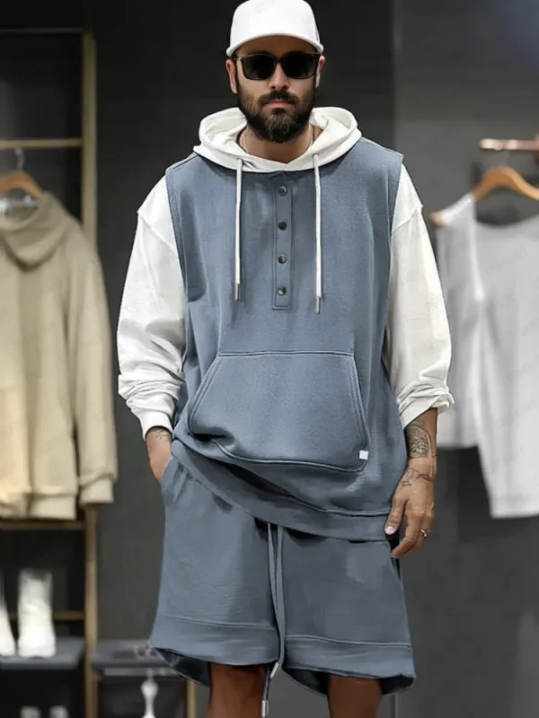 Stylish Cotton Tank Top Shorts Set sold by Coofandy