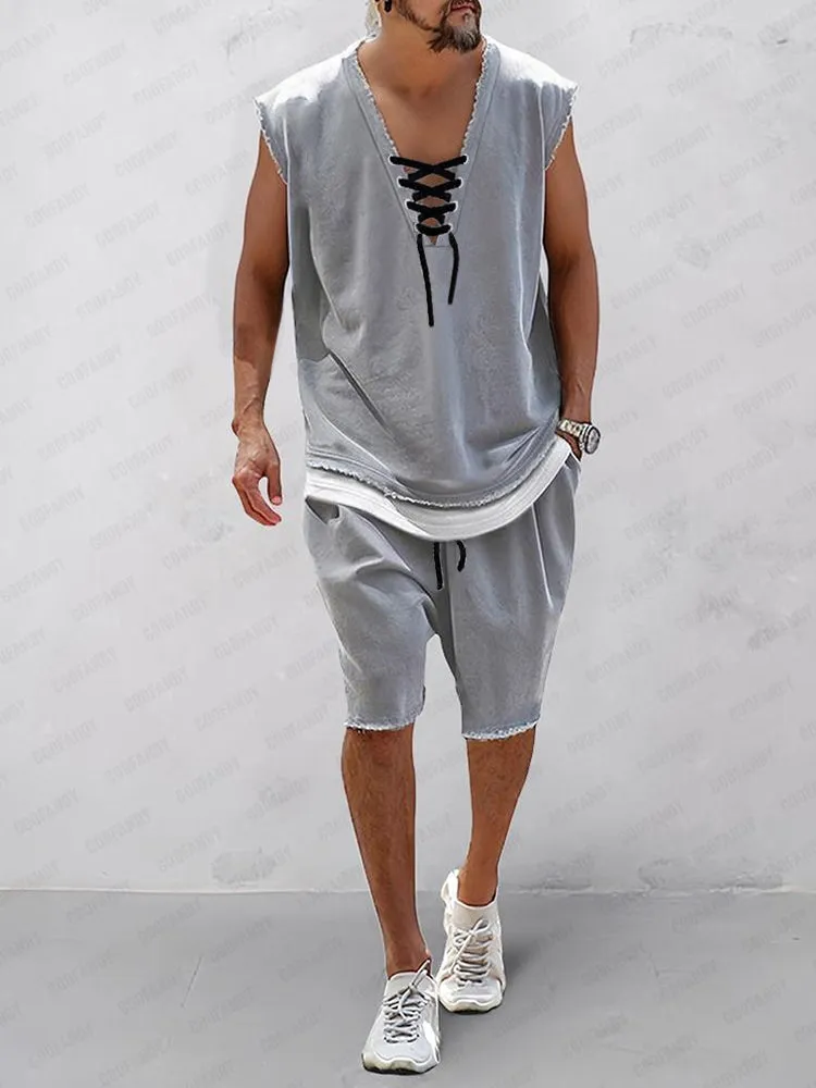 Street Chic Tank Top Shorts Set sold by Coofandy product image thumbnail 2