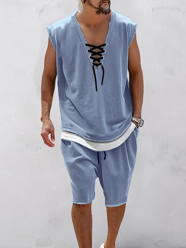 Street Chic Tank Top Shorts Set sold by Coofandy product image thumbnail 3