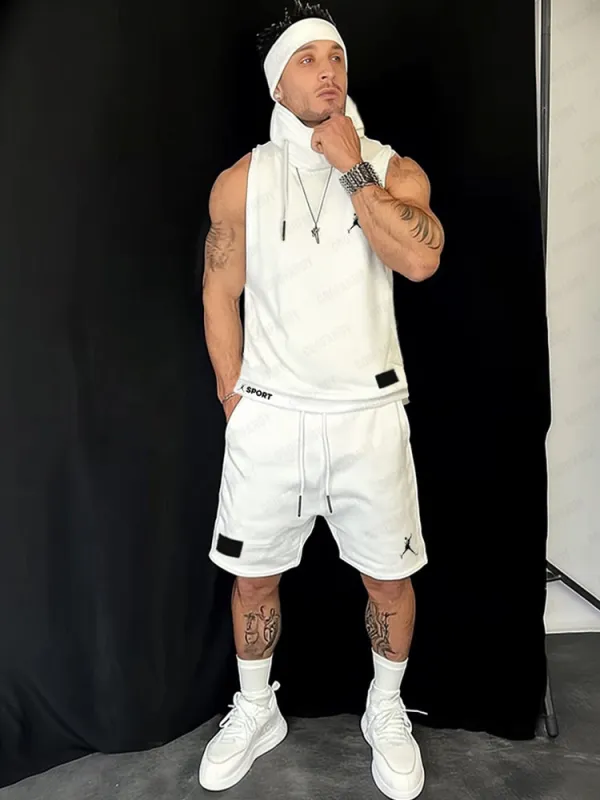 Athleisure Turtleneck Tank Top Shorts Set sold by Coofandy