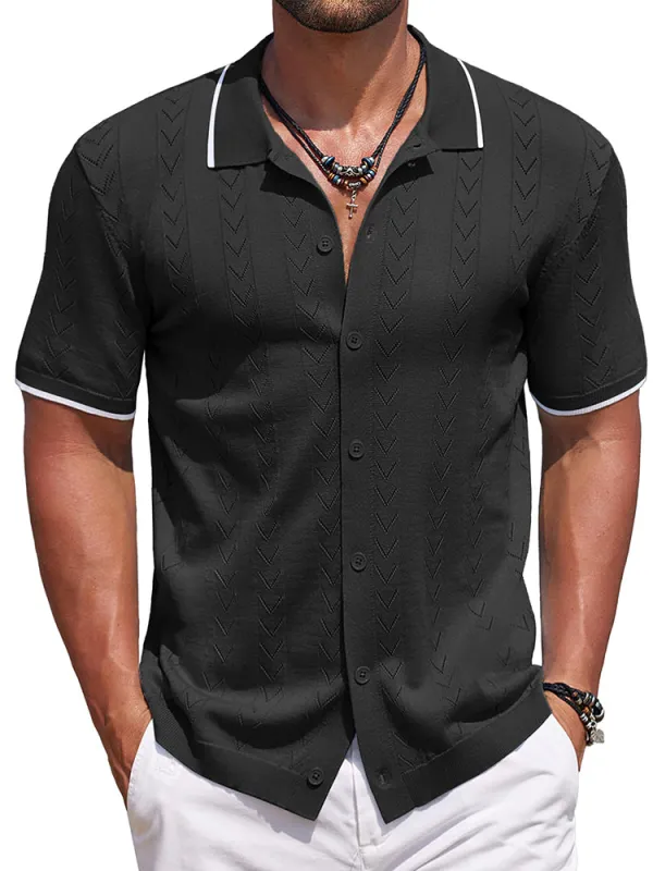 Casual Textured Vacation Knit Shirt (US Only) sold by Coofandy