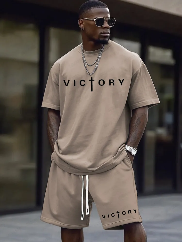 Casual Letter Graphic Printed Sports Set sold by Coofandy product image thumbnail 2