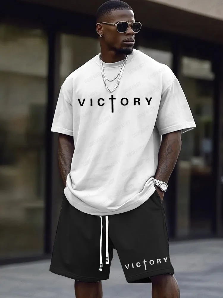 Casual Letter Graphic Printed Sports Set sold by Coofandy