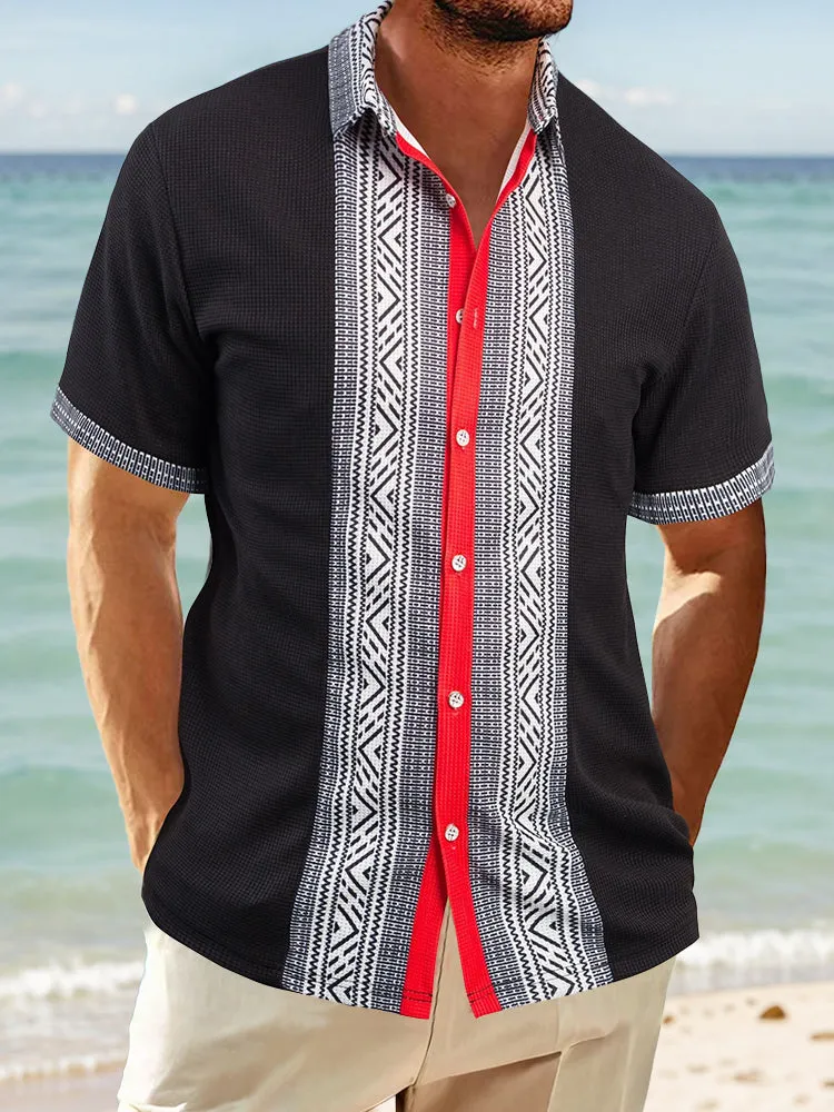 Stylish Colorblock Summer Waffle Shirt sold by Coofandy product image thumbnail 2