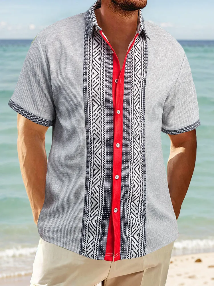 Stylish Colorblock Summer Waffle Shirt sold by Coofandy product image thumbnail 4