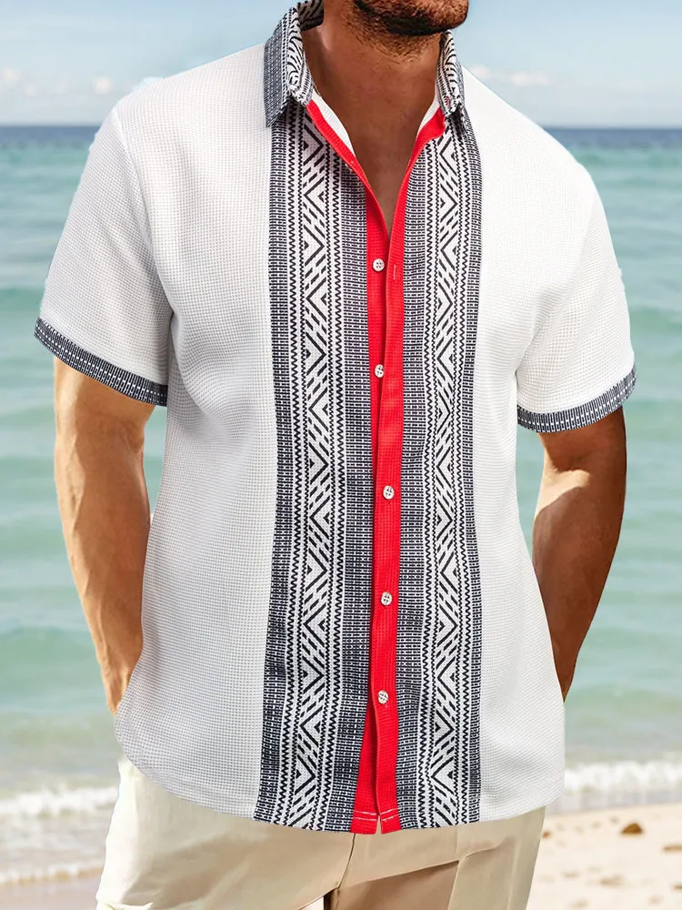 Stylish Colorblock Summer Waffle Shirt sold by Coofandy product image thumbnail 5