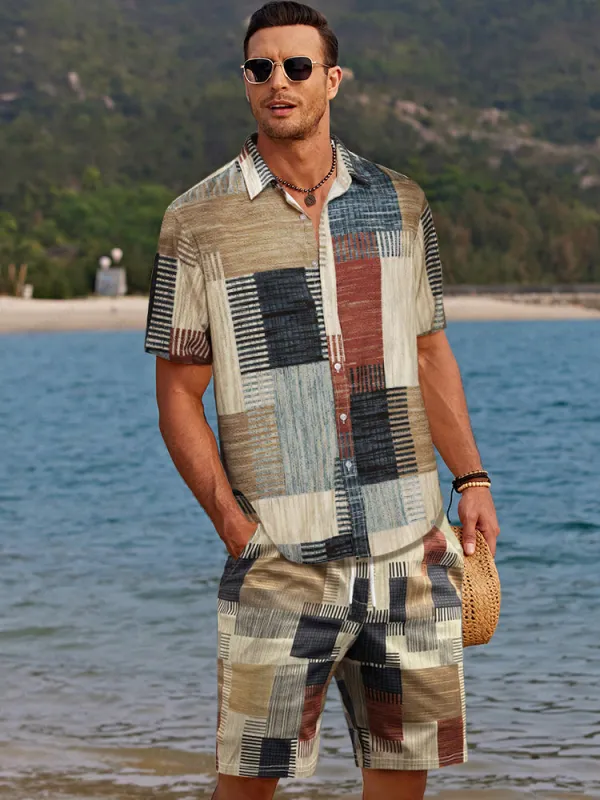 Casual Plaid Patchwork 2-Piece Set sold by Coofandy