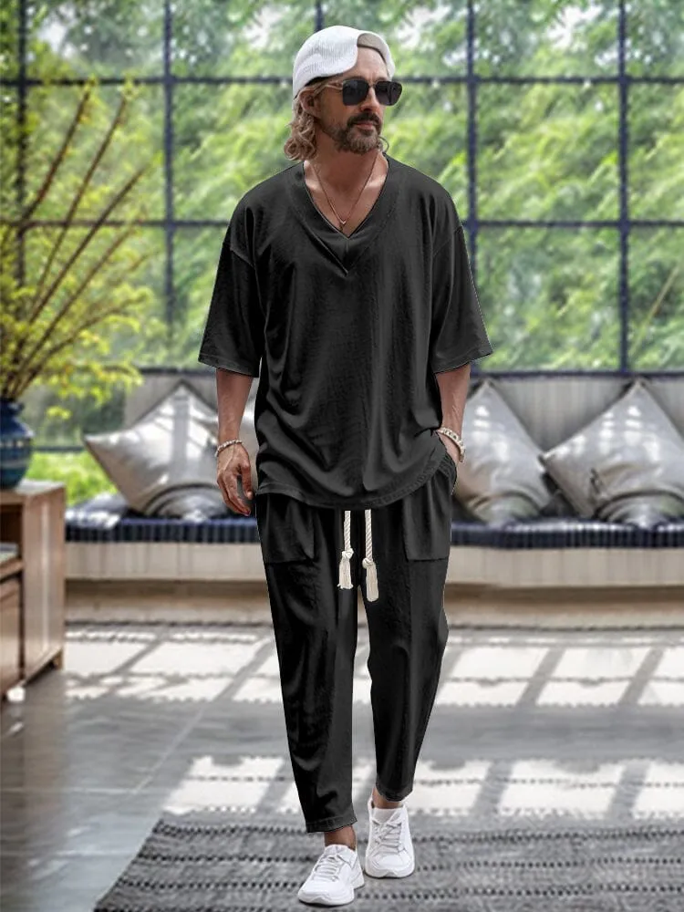 Casual Trendy 2-Piece T-shirt Set (Live Only) sold by Coofandy product image thumbnail 2