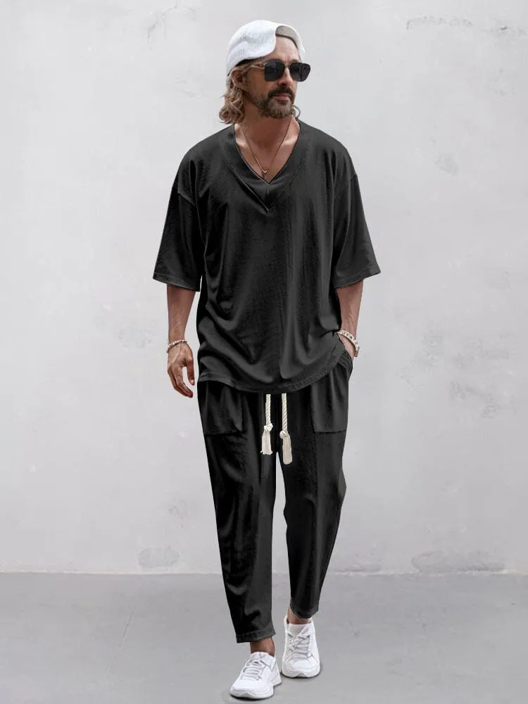 Casual Trendy 2-Piece T-shirt Set (Live Only) sold by Coofandy product image thumbnail 5