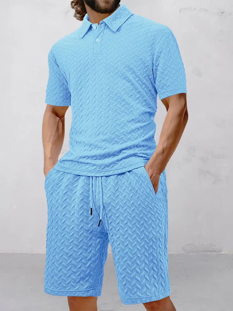 Casual Jacquard Textured Matching Set sold by Coofandy product image thumbnail 4