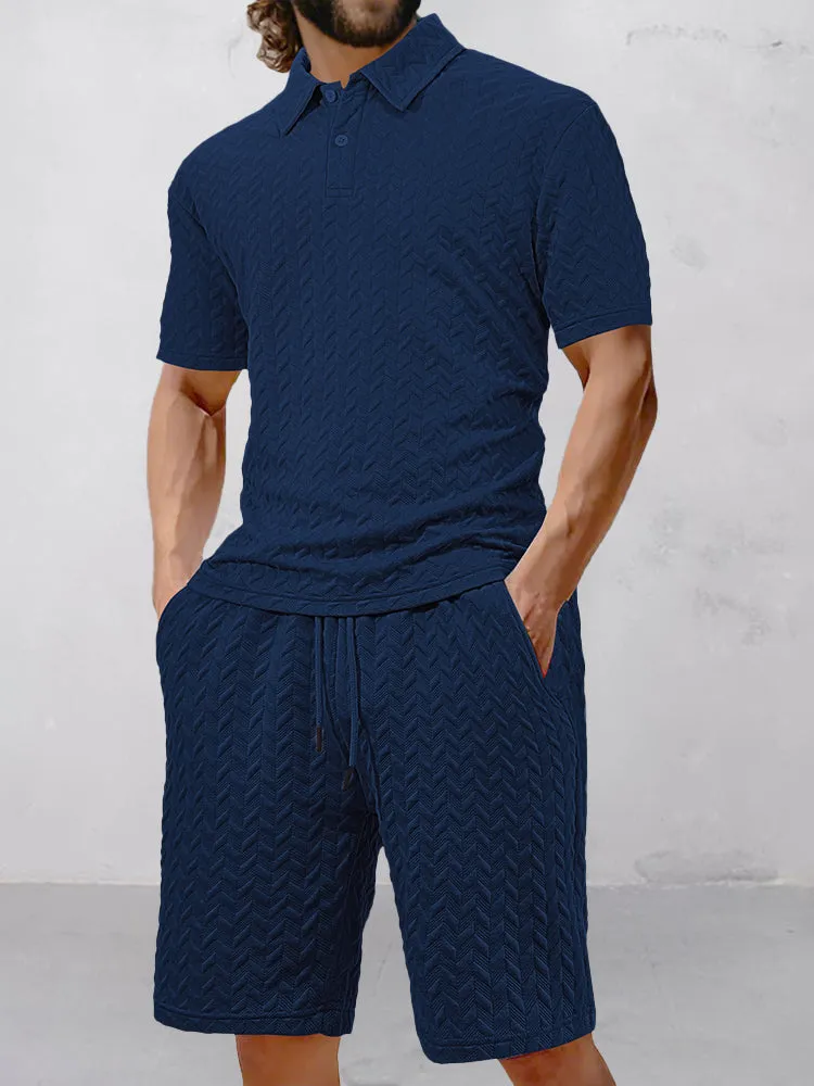 Casual Jacquard Textured Matching Set sold by Coofandy product image thumbnail 5