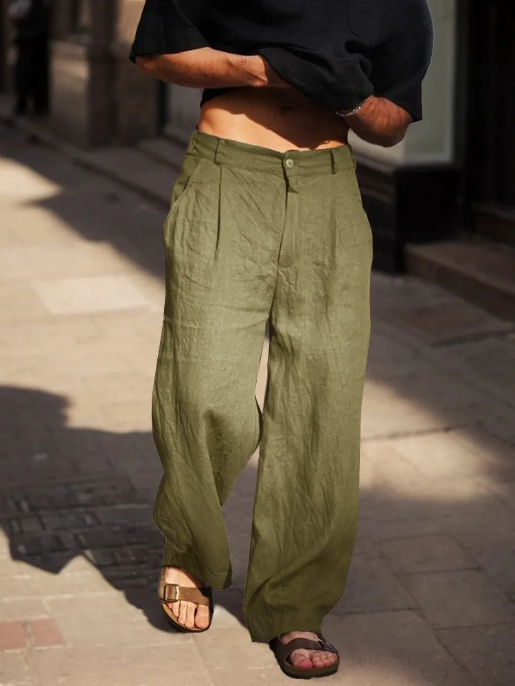 Comfort Fit Cotton Straight Pants sold by Coofandy