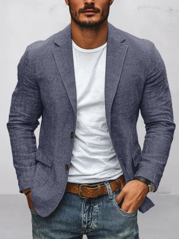 Classic Comfort Cotton Linen Blazer sold by Coofandy