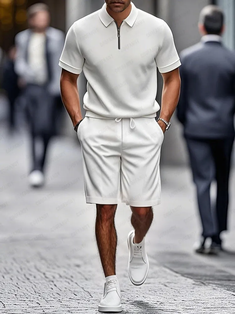 Minimal Comfort Polo Shirt Shorts Set sold by Coofandy
