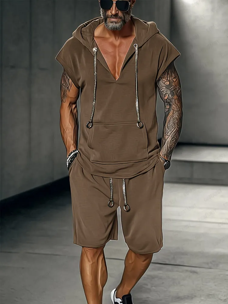 Stylish Street Hoodie Shorts Set sold by Coofandy product image thumbnail 2