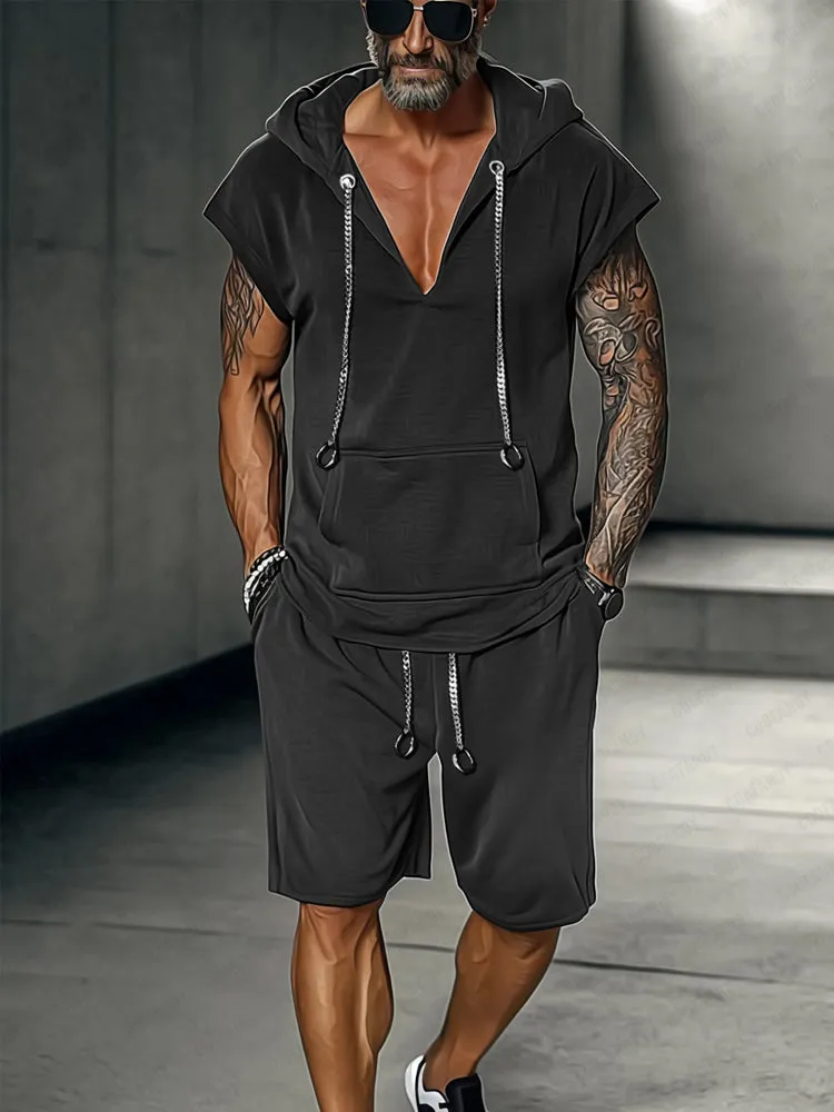 Stylish Street Hoodie Shorts Set sold by Coofandy