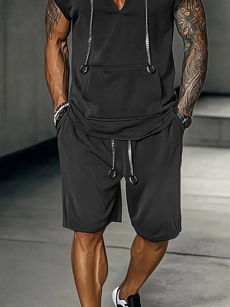 Stylish Street Hoodie Shorts Set sold by Coofandy product image thumbnail 4